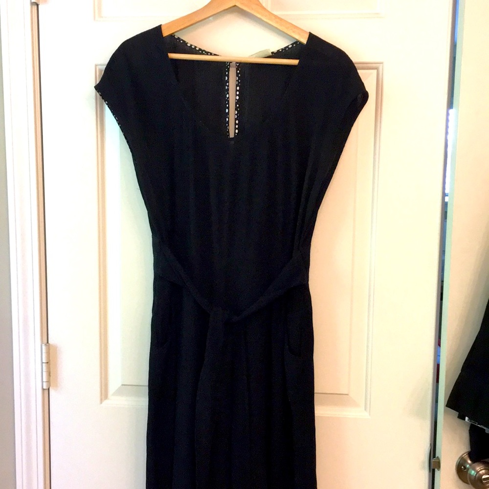 Anthropologie black wide leg jumpsuit size 10